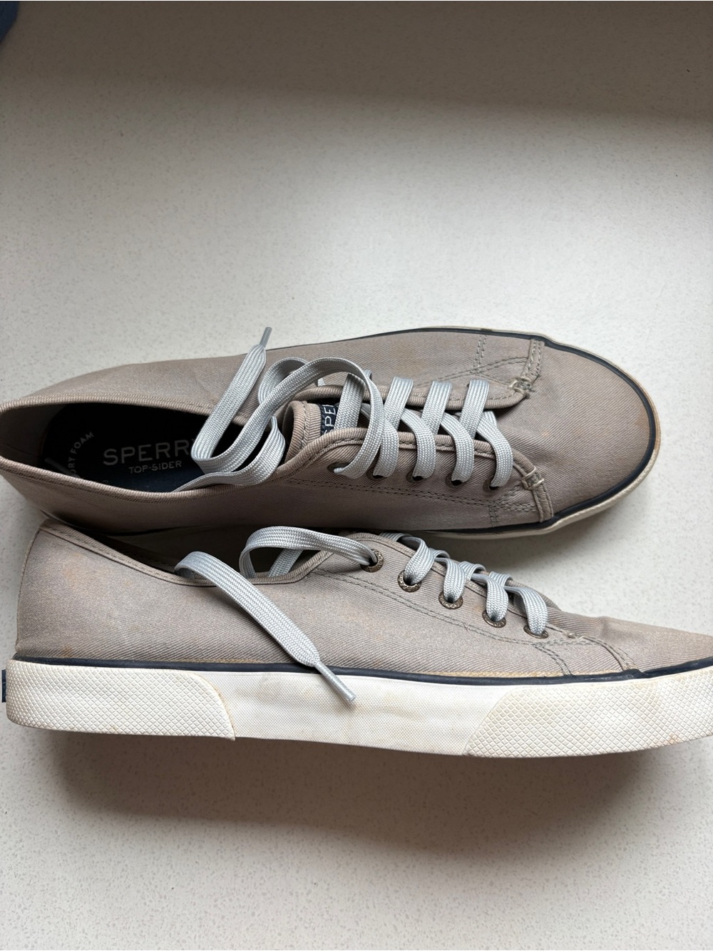 Sperry Men's Taupe Canvas Low-Top Sneakers